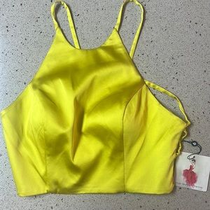 The Secret Dress Alyce Halter Top Lemon Lime Size 6 NWT